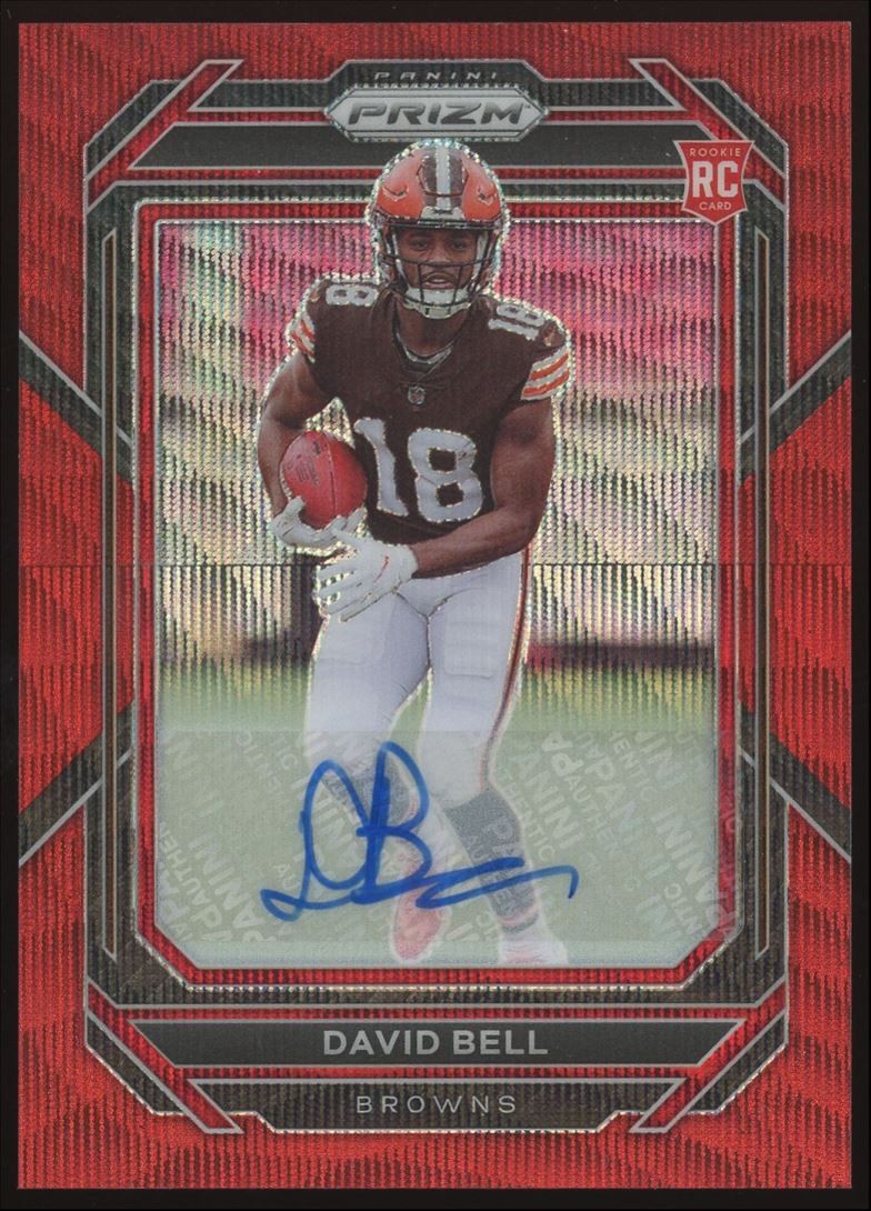David Bell #334 2022 Panini Prizm Red Wave Autograph /149 Browns Rookie Auto SP