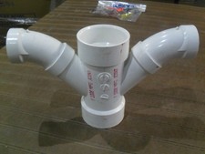 Mueller P507  06035 3" X 2 " PVC Hub Double Combination Wye & 45