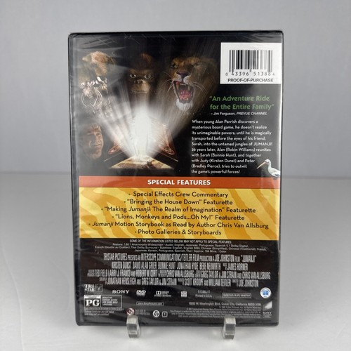 Jumanji DVD Robin Williams NEW Sealed Classic Family Fantasy Adventure Movie - Picture 2 of 3