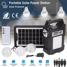 Portable Solar Power Panel Generator Kit Camping Battery Pack Power Station USA