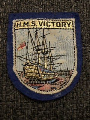 Gewebter Aufnäher Abzeichen H.M.S Victory Vintage nie benutzt