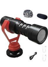 KraftGeek Video Microphone Compatible With Smart Phones Laptops, Black