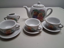 Miniature Tea Set 8 Piece Porcelain Teddy Bears Vintage