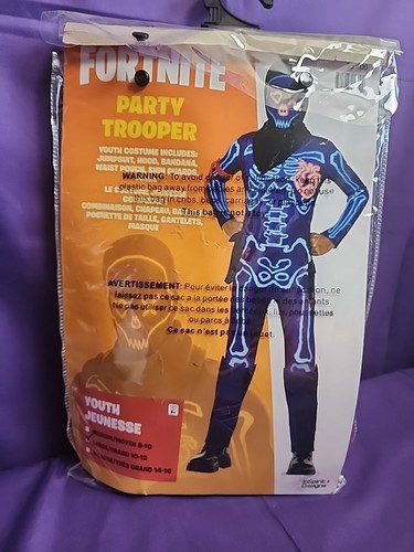 Fortnite Party Trooper Youth Costume Size Large 10-12 Halloween NIP Halloween - 第 2/3 張圖片