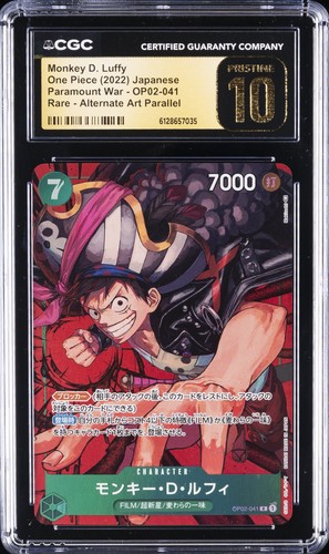 2022 ONE PIECE JAPANESE #OP02-041 MONKEY.D.LUFFY CGC 10 PRISTINE