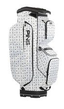 New Ping 2025 Traverse White Black Dancing Mr Ping 14-Way Golf Cart Bag W Hood