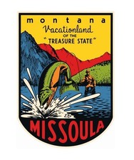 Missoula Montana Vintage Style Sticker Decal R8620