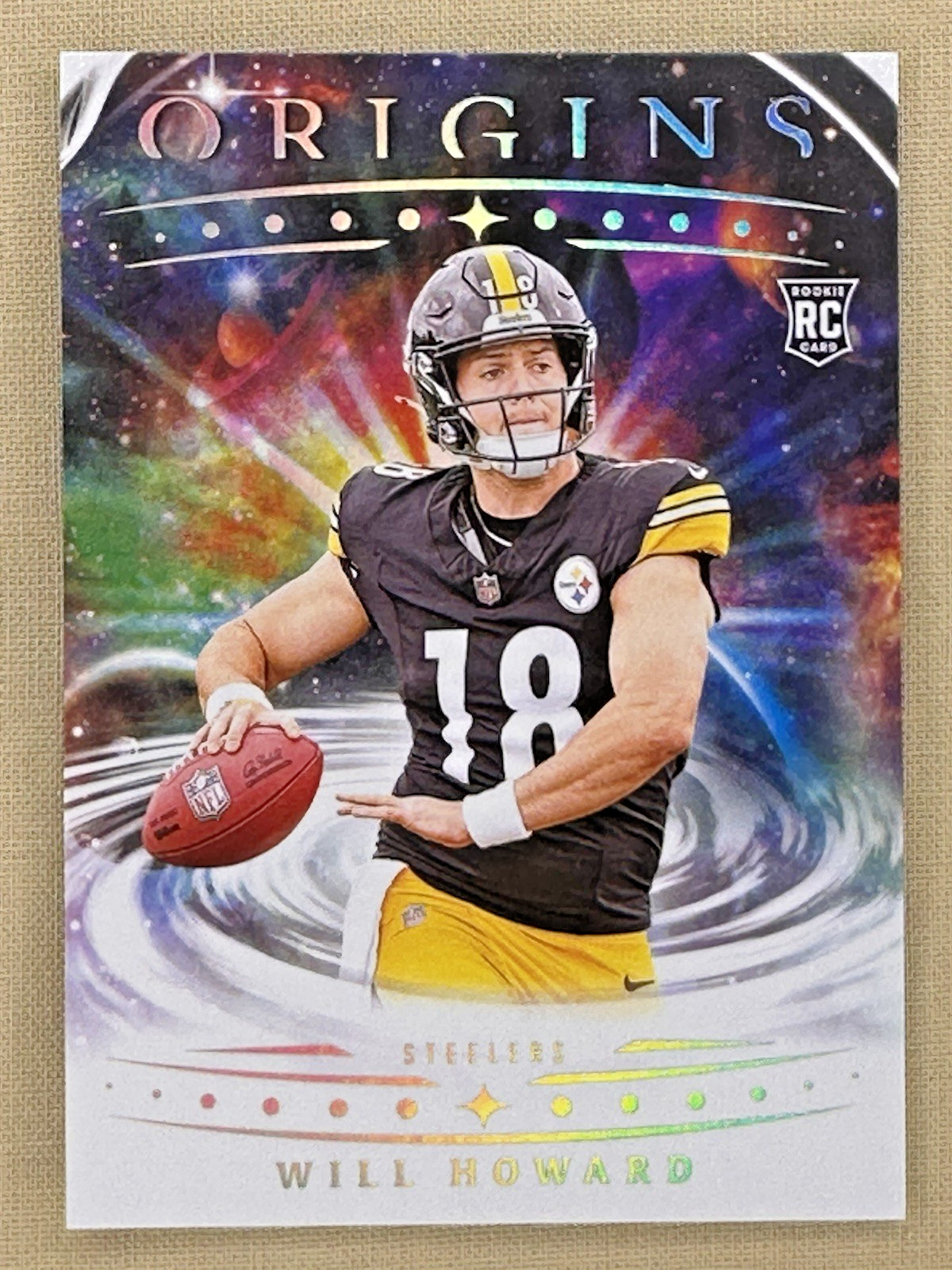 2025 Panini Origins Will Howard RC Pittsburgh Steelers rookie QB #120