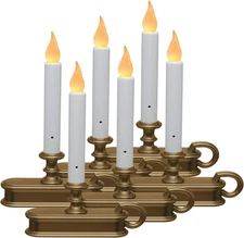 FPC1225-6 Battery Operated 9 Inch LED Flameless Window Candle with Dusk to Dawn