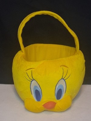 Looney Tunes Tweety Bird Plush Easter Basket Yellow Character Treat Bucket 2009
