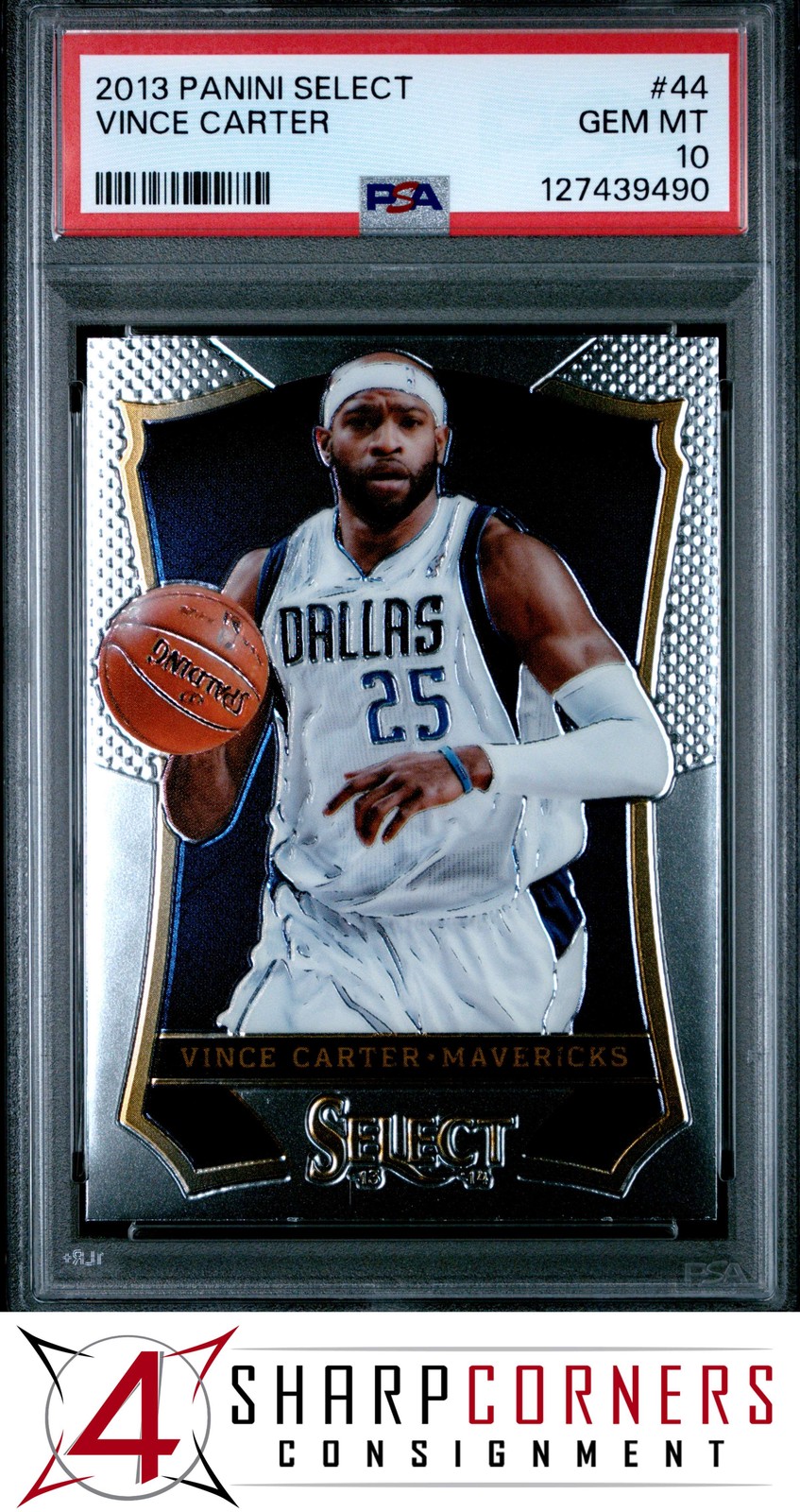 2013 PANINI SELECT #44 VINCE CARTER MAVERICKS HOF PSA 10