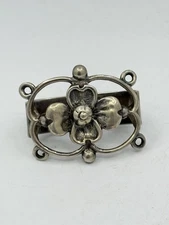 Vintage Max Rieg Sterling Silver MCM Flower Napkin Ring 1-3/8” 12.7g