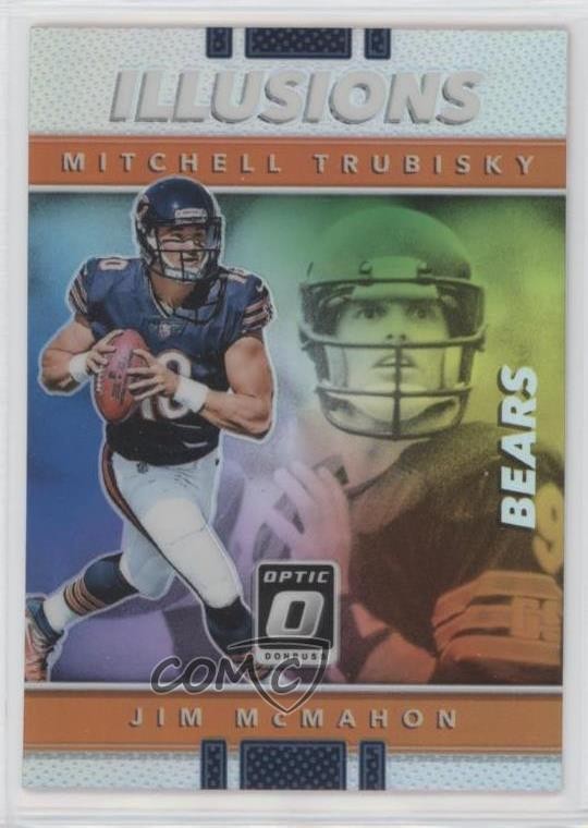 2017 Donruss Optic Illusions Holo Silver Prizm Jim McMahon Mitchell Trubisky 0ks