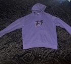 Nike Air Jordan Flight MVP Hoodie Purple. White Paint Stain On Sleeve