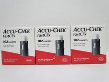 Lot of 3: Factory Sealed Boxes ACCU-CHEK FastClix Lancets 102/Box; EXP. 11/10/28