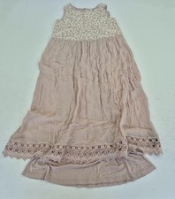 Mint Velvet Dress 8 Pink Womens Round Neck Sleeveless Embroidered Floral