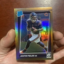 2021 Panini Donruss Optic Justin Fields Rated Rookie Bronze Prizm RC #204 c589