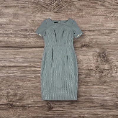 Bruce By Bruce Oldfield Dress Diamond Jacquard Blue UK 8
