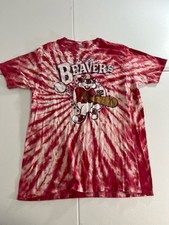 Buc-ee's Beavers Baseball Tie-Dye Shirt Adult, Size Medium, Red-White