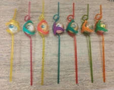 Vintage Taco Bell Crazy Straw Eye Balls Monster Halloween Lot of (7)