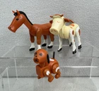 VTG Fisher Price Little People Farm Animals Horse Cow Dog Barn Figures