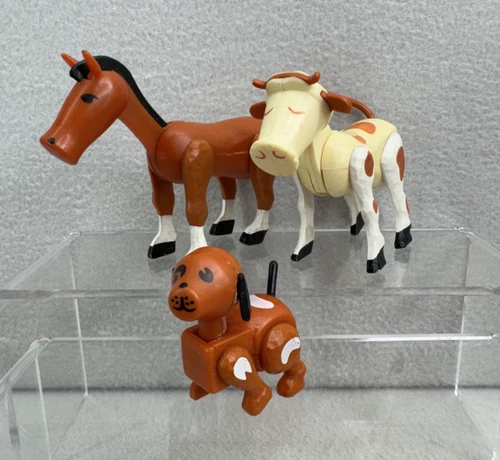VTG Fisher Price Little People Farm Animals Horse Cow Dog Barn Figures