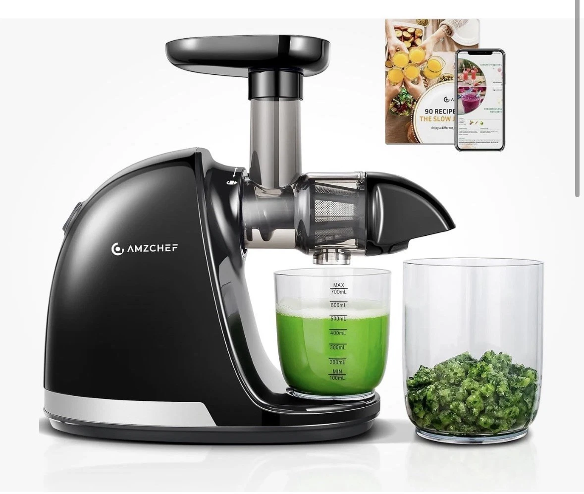 AMZCHEF Juicer Machines, Cold Press Slow Juicer, Masticating Juicer Whole Fruits