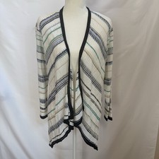 NWT Nic Zoe Womens XL Linen Blend Longline Cardigan Open Knit Lightweight