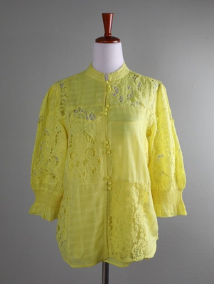 #ad SUNDANCE Catalog NWT Garbo Lace Cami Lined Embroidered Top in Lemon Size Medium $31.99