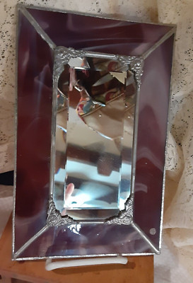 Anne Malone Rectangular Shape Artisan Made Stained Glass Framed Mirror