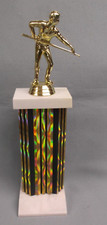male pool billiards gold/black column weighted base award