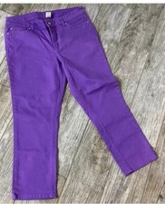     Women  s Cache Size 8 Purple Straight Leg Jean 32x 23  Rise 9  NWOT
