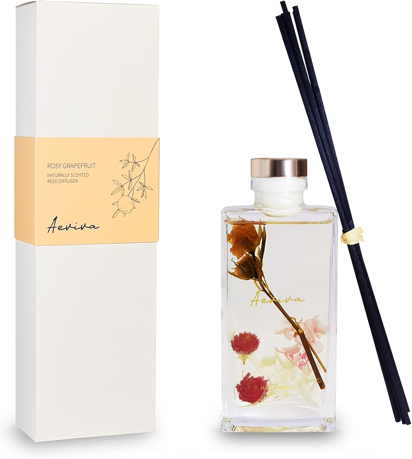 Reed Diffuser Set, 5 Fl Oz Rosy Grapefruit Scent Oil Diffuser, Home Fragrance wi-image