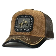 COWBOY / HORSE Hat Straw Cap Mesh Trucker Snapback Western Style Baseball Cap