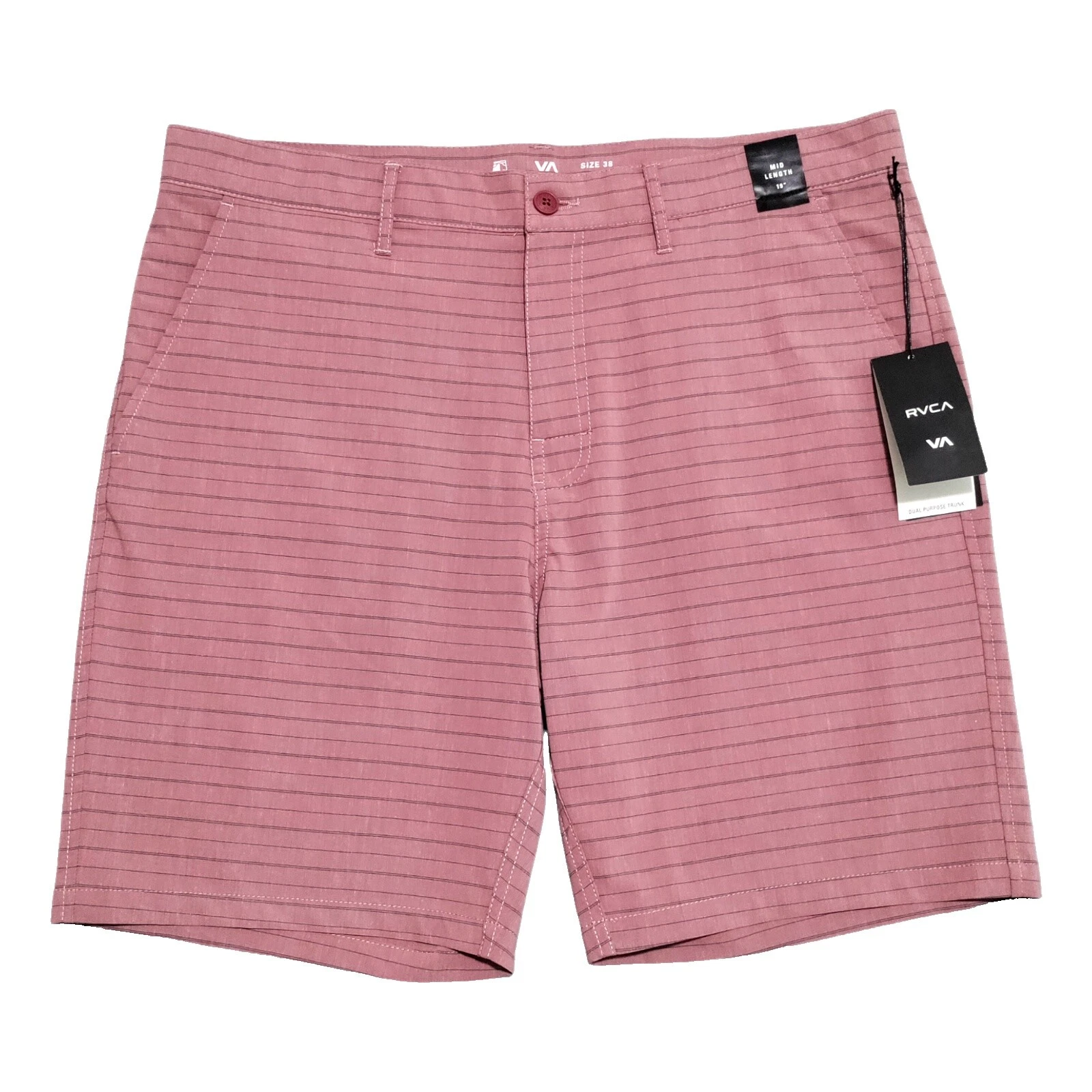 Pantalones cortos a rayas de algodón RVCA para hombres