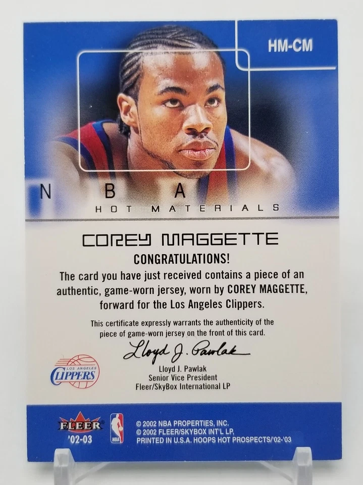 2002-03 NBA Hoops COREY MAGGETTE Hot Materials Game Used Jersey LA Clippers NBA - Image 4 of 4