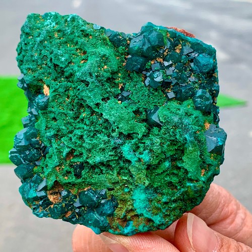 198G Natural green dioptase emerandine gemstone cluster mineral specimen - 第 12/16 張圖片