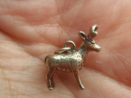 ANTELOPE .925 Sterling Silver 3-D Charm Pendant Animal Deer - Picture 9 of 18