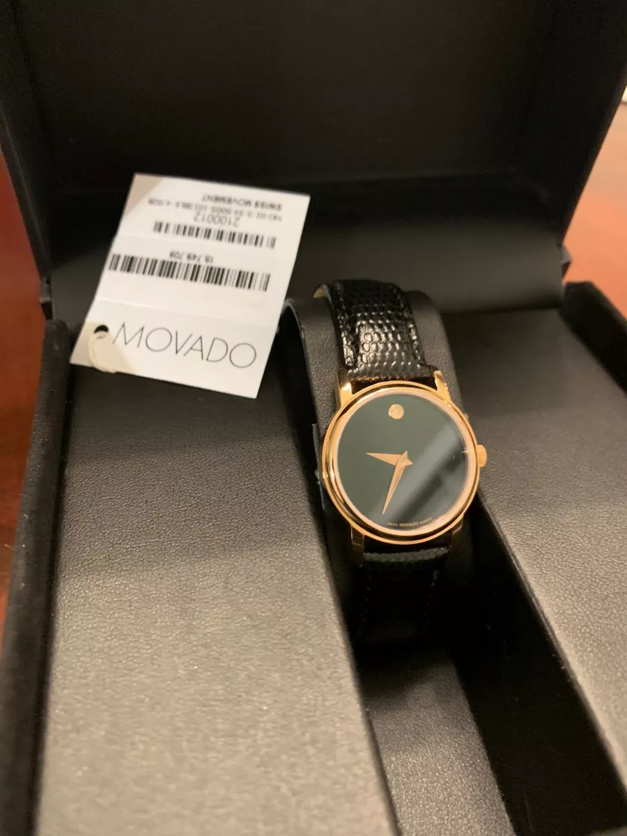Movado museum leather strap top