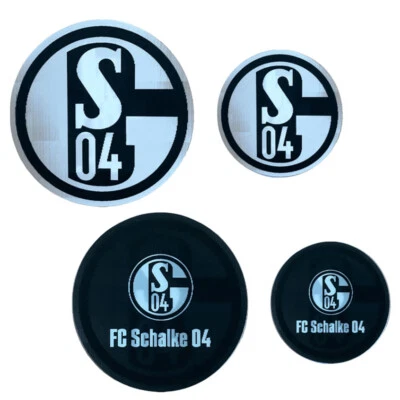 FC Schalke 04 Aufkleber 2er-Set Logos schwarz Wechselbild S04 Fanartikel Shop