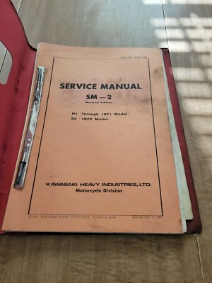 Vintage OEM Dealer 1971 Kawasaki SM-3 H1 S2 Service Manual 99997