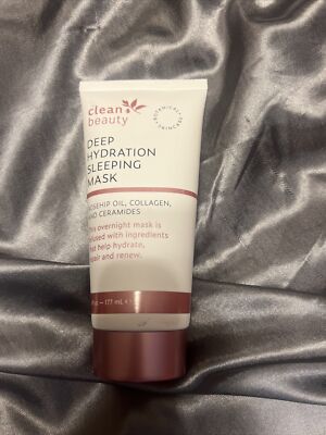 CLEAN BEAUTY DEEP HYDRATION SLEEPING MASK ROSEHIP OIL ,COLLAGEN ,CERAMIDES 6 oz