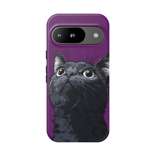 For iPhone | Samsung Galaxy | Pixel Phone Case - Black Cat Purple - Picture 237 of 255