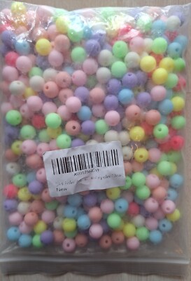 DAHI Perlen Kunststoff Pastellfarben 10mm Basteln Schmuck