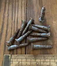 Antique Wood Screws # 12 X 1-1/4” Flat Head Slotted American Made 12 Pack