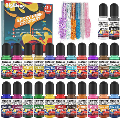 #ad Epoxy Resin Pigment 24 Colors Liquid Translucent Dye Highly Concentrated for $20.05