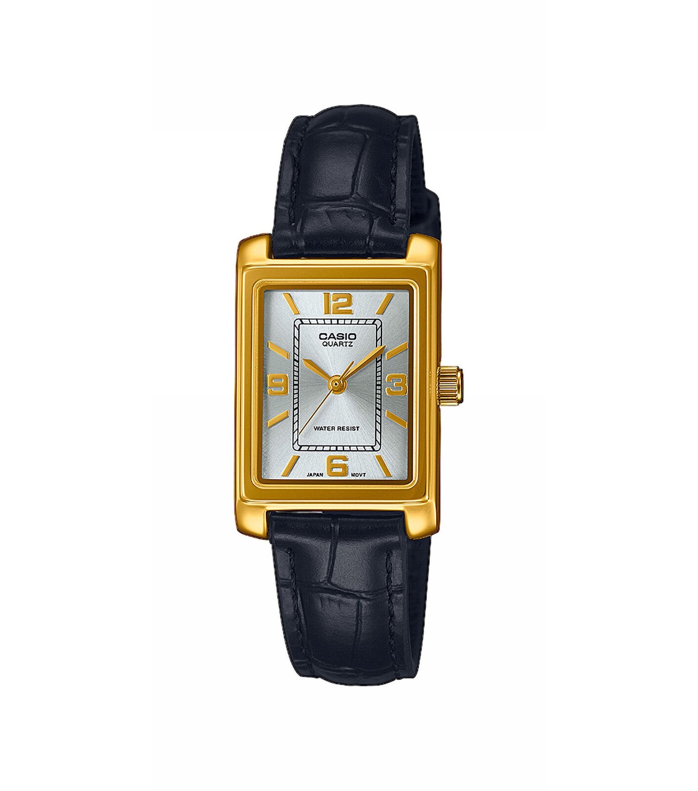 Orologio Donna Casio LTP-1234PGL-7A2EF Classico Rettangolare Con Cinturino Nero