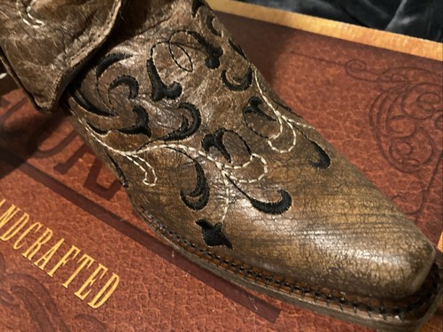 NIB Corral Western boots Sz 6.5 Geraldine Cognac Removable Sleeve Snip Toe $248 - Picture 3 of 22