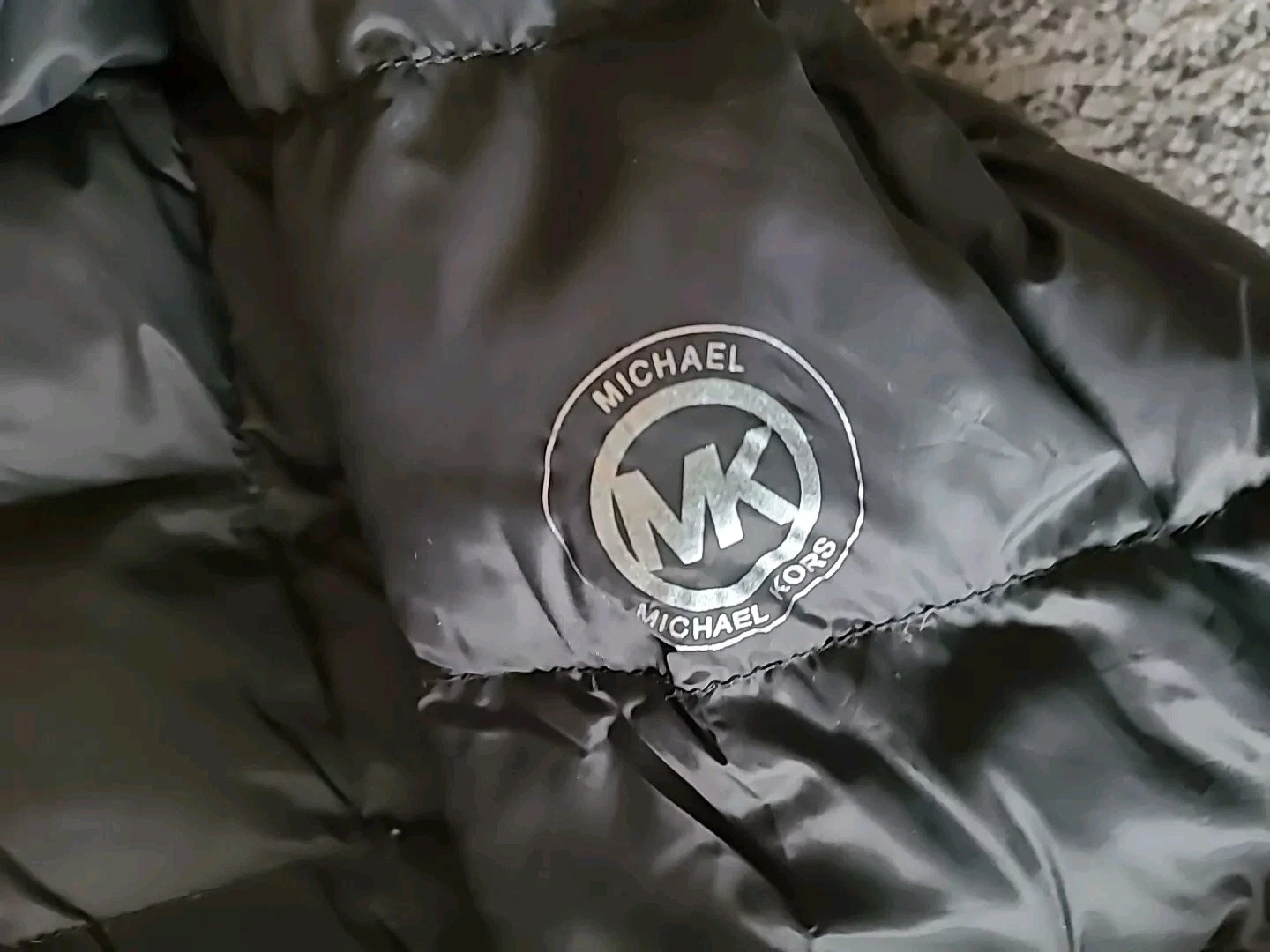 Giacca Michael Kors grigia donna taglia S imbottita imbottitura piumino zip intera con cappuccio