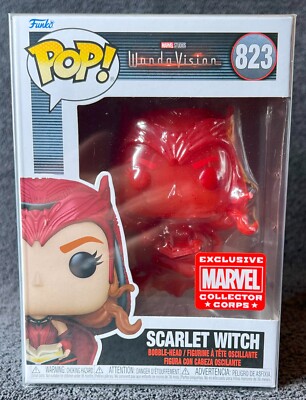 Funko Pop! WandaVision Scarlet Witch #823 Red MCC Exclusive w/Protector